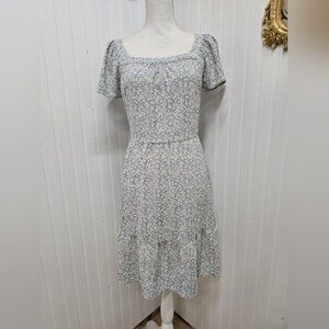 Blue Floral Print Women's Dress Monteau Los Angeles S